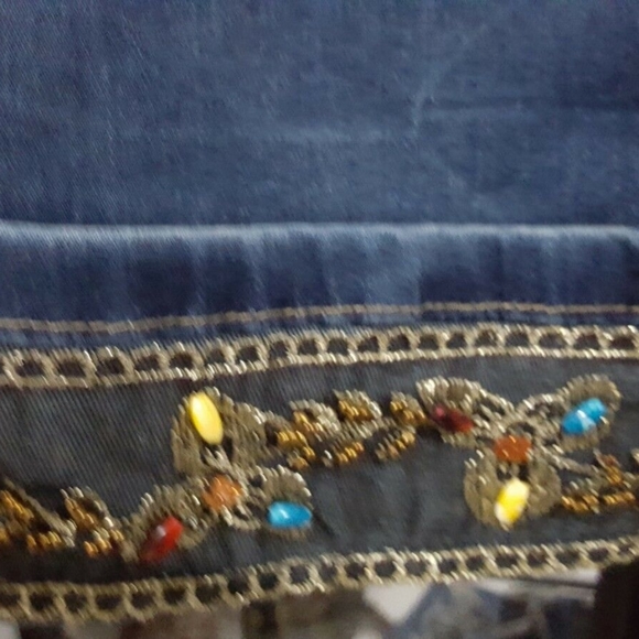 Italian fade skiny jean bead embroidery waist cuff - Picture 7 of 10